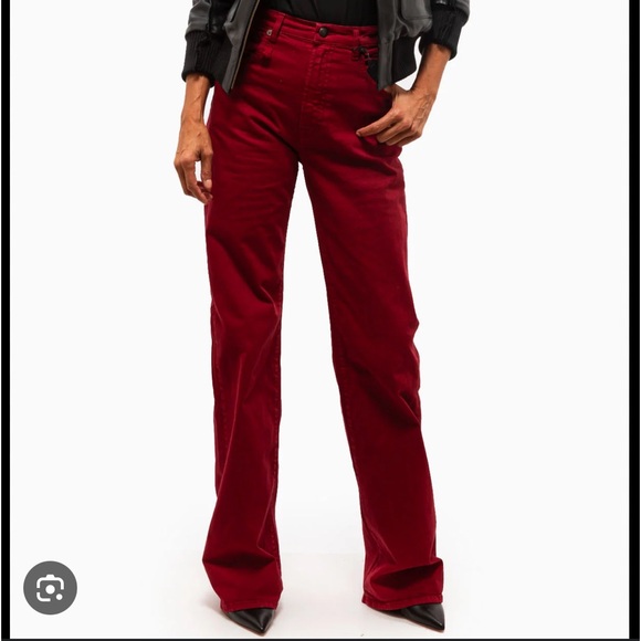 R13 Jane jeans in vivid red stretch - Picture 3 of 3